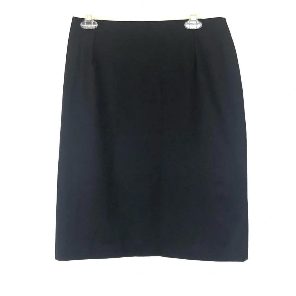 Piazza Sempione Black Wool Straight Pencil Mini Skirt size 46, 10